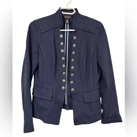 White House Black Market Navy Military Jacket - Picture 2 of 7